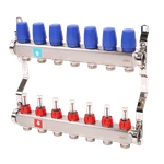 фото Коллекторная группа 1"х3/4 7 выходов с расходомерами и вентилями MVI