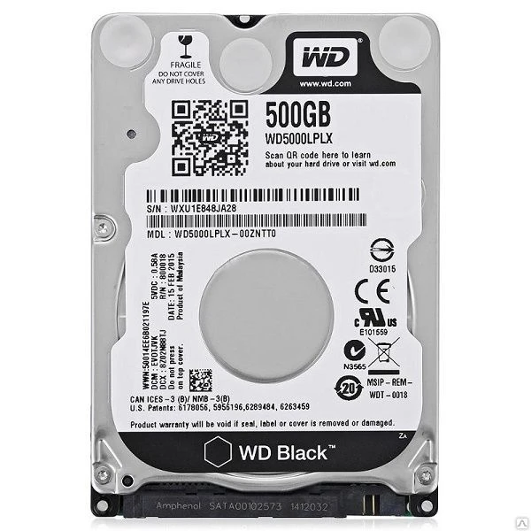 Фото Жесткий диск 2.5" 500Gb WesternDigital WD Black WD5000LPLX, 
7200rpm, 32Mb