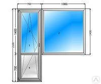 Фото Балконный блок ПВХ, профиль 70мм, с/п 2 стекла