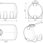 Фото №2 Емкость Н 2000 литров цилиндрическая горизонтальная без обрешетки, пластиковая