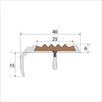 Фото №2 Накладка на ступени 40х21х1350 мм алюминиевая угловая противоскользящая с резиновой вставкой, цена за 1 шт.