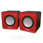 фото Колонки Perfeo "WAVE" 2.0, мощность 2х3Вт (RMS), красный, USB (PF-128-R) PF_5128