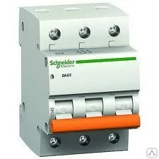 Фото Выключатель автоматический 3Р С50А 4,5кА Домовой 11228 Schneider Electric