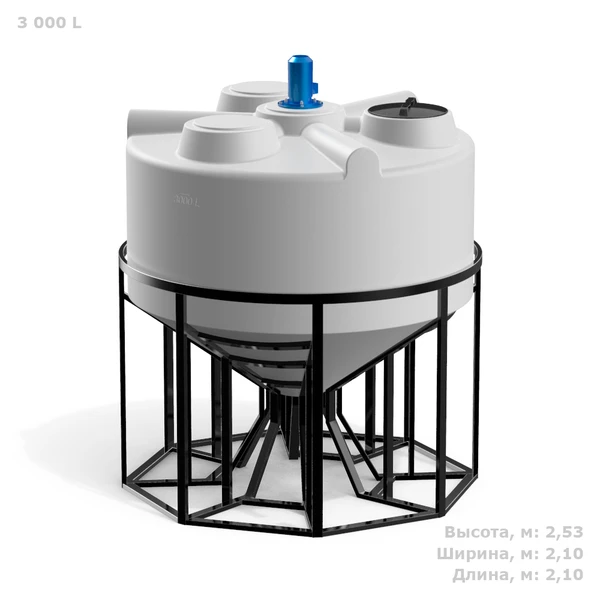 Фото Емкость KV 3000 литров с пропеллерной мешалкой