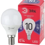 фото Лампа светодиодная ECO LED P45-10W-865-E14 R (диод шар 10Вт холодн. E14) (10/100/3600) Эра Б0045354