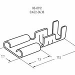 Фото №2 Клемма плоская (гнездо-7.7мм) 1-1.5кв.мм (DJ622-D6.3B) Rexant 08-0912