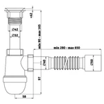 Фото №2 Сифон с гибкой трубой 1 1/2х40 40х50мм С5010 Ани пласт