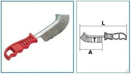 Фото Ручная щётка по металлу (гофрированная проволока)