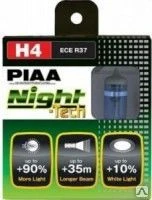 Фото Автолампа H4 12V PIAA NIGHT TECH 3600K +90% - 2шт. PIAA PIAA