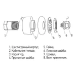 Фото №3 Розетка панельная (гнездо) модель СКРП гнездо 35-50 Rexant 16-0881