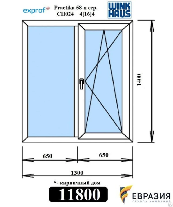 Фото Блок оконные системы Exprof Practica 58мм c немецкой фурнитурой Winkhaus