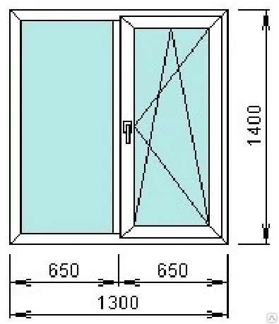 Фото Окно двухстворчатое Экспроф 3k S358 Rotont 1300х1400 мм (белое)