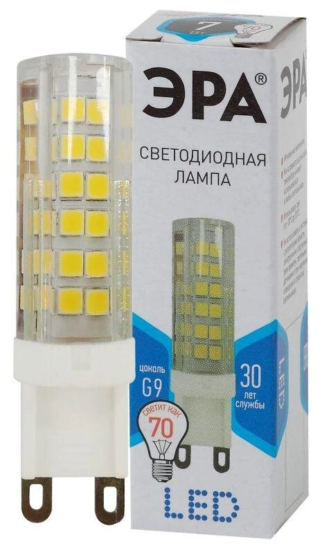 Фото Лампа светодиодная JCD-7w-220V-corn ceramics-840-G9 560лм ЭРА Б0027866