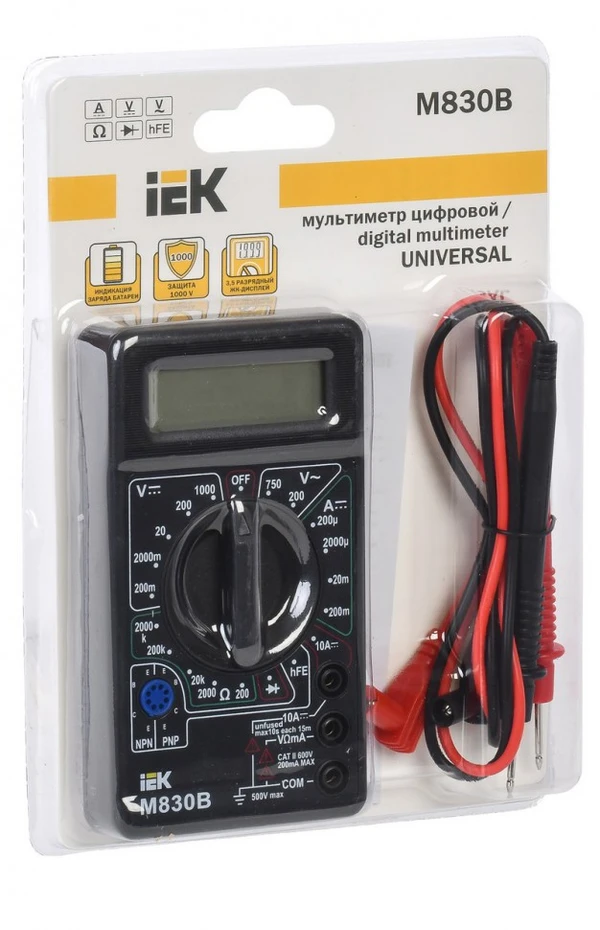 Фото Мультиметр цифровой M830B Universal IEK