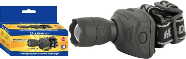 Фото Фонарь налобный LED 5354 (1Вт LED ZOOM 3 режима; 3хR03 сер.) Ultraflash 11549