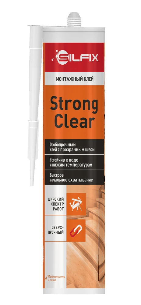 Фото Клей монтаж 290мл SilFix StrongClear (прозрачный) (1/12) П '