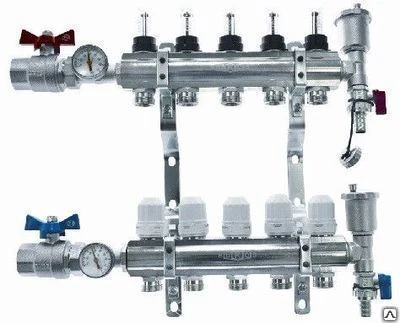 Фото Блок коллекторный 5 выходов с термостатическими вставками M30x1,5