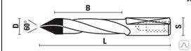 Фото Сверло с твердосплавными (цельными) напайками D=5 B=27 L=58 S=10х24 ЦС HWф
