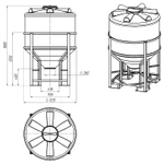 Фото №2 Емкость конусная (бункер) ФМ 1000 л в обрешетке