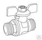 фото Шаровый кран латунный, резьбы нар - нар ручка бабочка алюм 1/2”