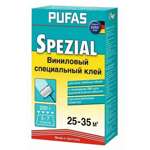 Фото Клей для обоев виниловый Euro 3000 Spezial Kleber Pufas 200гр