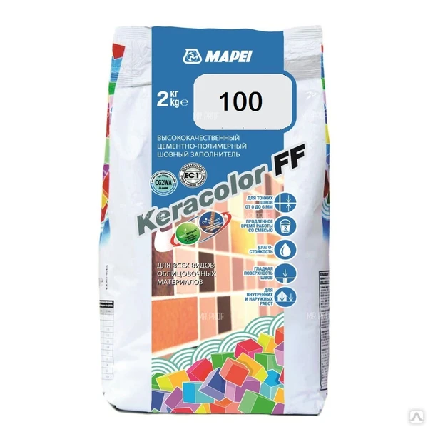 Фото Затирка Mapei KeraColor FF-Alu 100/2 белый 3792