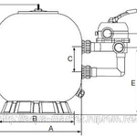 Фото №2 Фильтр д. 1200мм бок. подсоед. 50мм Emaux S1200 (Opus) с 6-ти поз. вентилем 2"