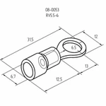 Фото №4 Наконечник кольцевой изолированный (НКИ d6.5мм) 4-6кв.мм (VR5.5-6) REXANT 08-0053