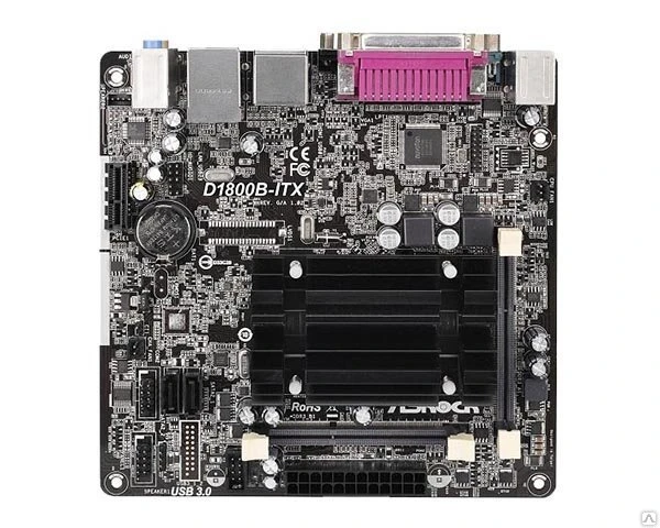 Фото Материнская плата c процессором ASRock D1800B-ITX 
(Cel J1800, 2xDDR3, GLan