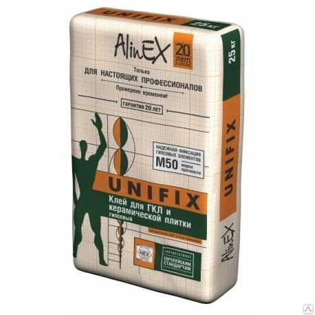 Фото Клей гипсовый ALINEX UNIFIX, 25 кг