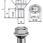 фото Болт колесный М 14х52/28х1,5 S=17 Ellis