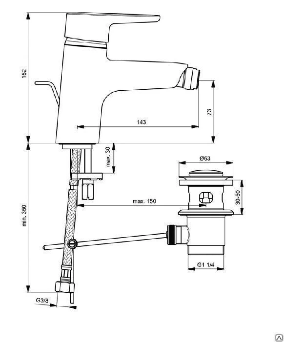 Фото Смеситель для биде Ideal Standard Connect Blue B9920AA