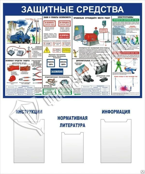 Фото Стенд &quot;Защитные средства&quot; (1000х1200 мм)