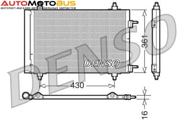 Фото Конденсатор, кондиционер DENSO DCN07019 Радиатор кондиционера PSA C4, 307 11.04 &gt;