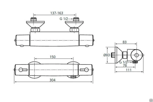 Фото Смеситель для душа Ideal Standard Ceratherm 50 A6367AA