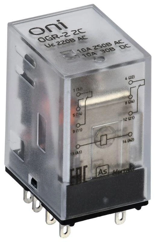 Фото Реле общего назначения OGR-2 2C 220В AC ONI OGR-2-2C-AC220V