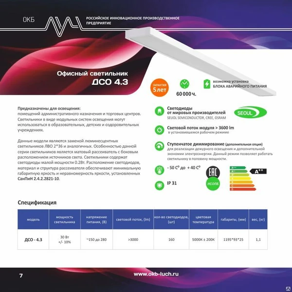 Фото Светильник ДСО - 4.3