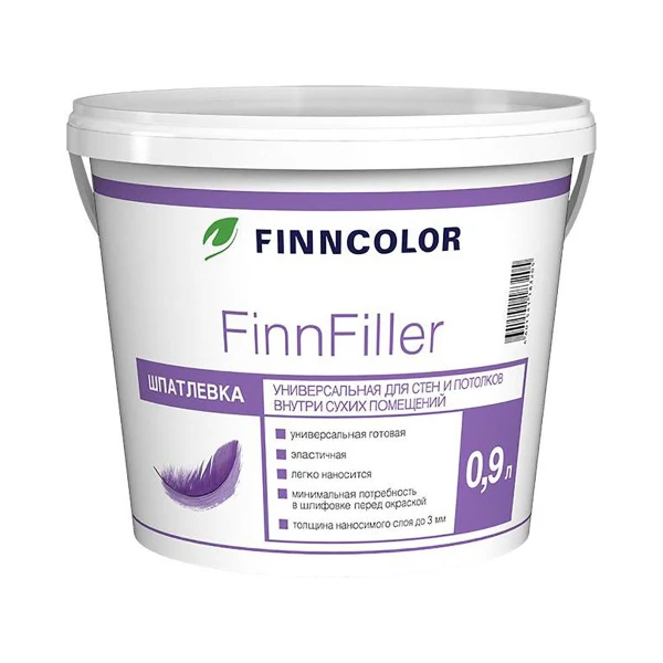 Фото Шпатлевка вн/раб   0,9л финишная Finncolor FINNFILLER (18) (под заказ) П '