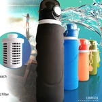 фото 750ml Personal Foldable Silicone Sport outdoor water filter Bottle BPA Free