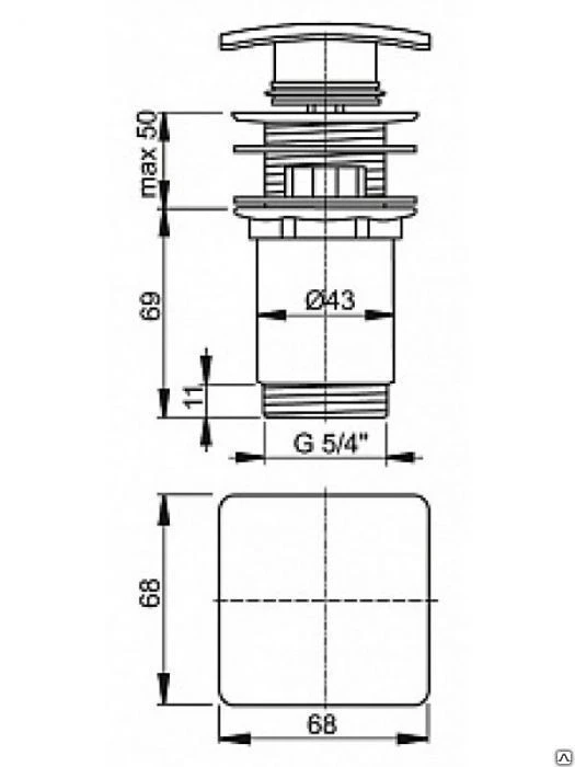 Фото Донный клапан ALCA PLAST A393 click/clack 5/4"