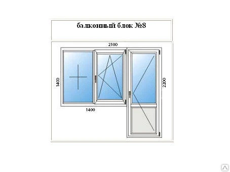 Фото Балконный блок из ПВХ с открывающимся окном (1400мм) в панельный дом