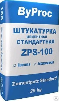 Фото Штукатурка цементная стандартная ZPS-100, 25 кг